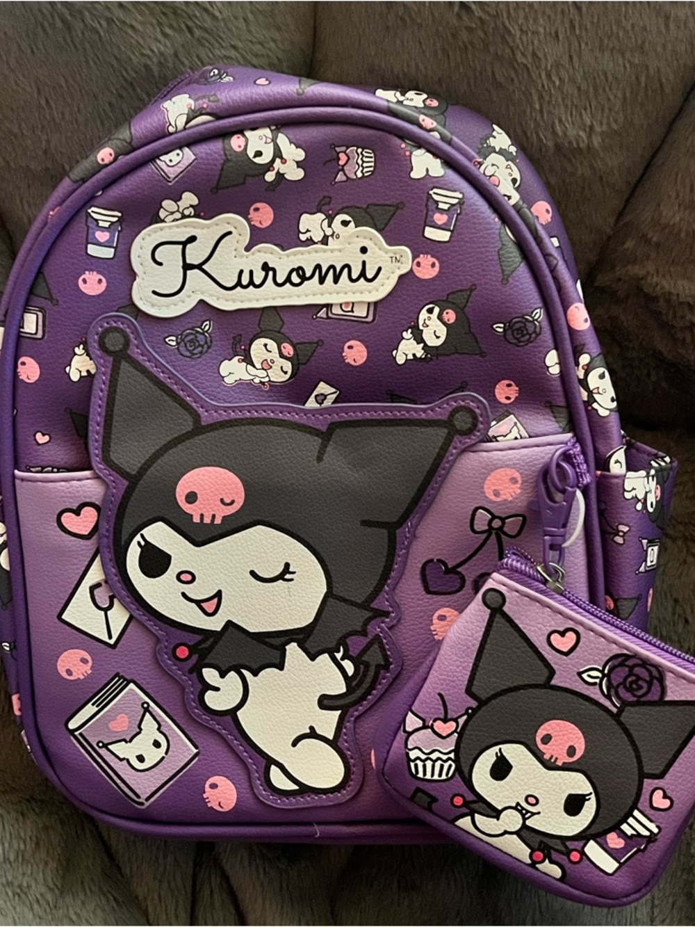 Sanrio Kuromi Purple Mini Backpack with Matching Coin Pouch NWOT